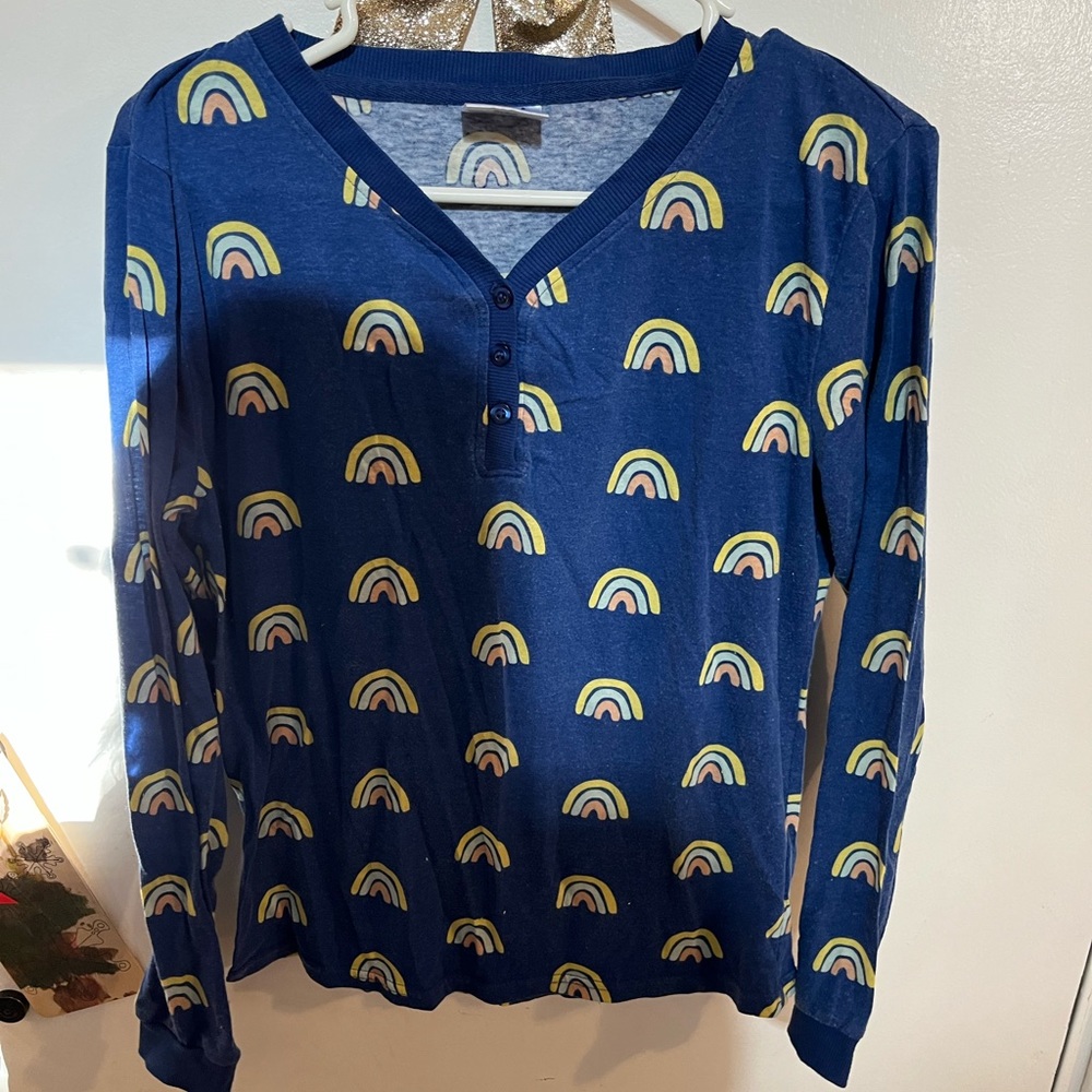 Rainbow blue pajama jogger set